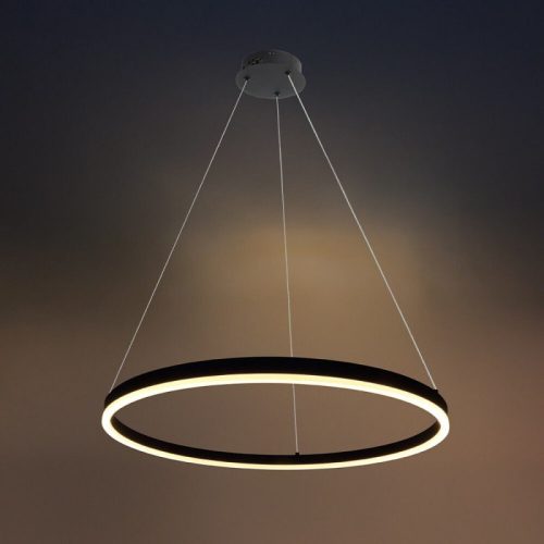 LED-es függőlámpa meleg fehér fekete 22W Ø60cm