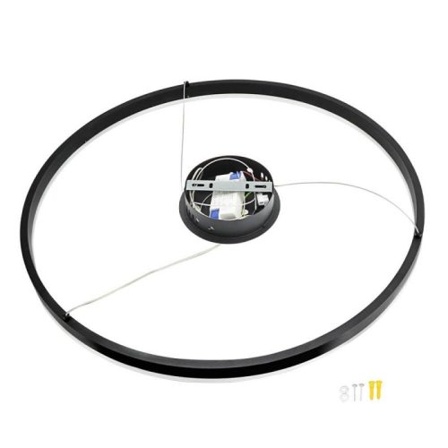 LED-es függőlámpa meleg fehér fekete 22W Ø60cm