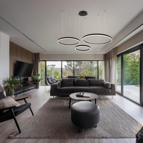 LED függőlámpa csoport 3 gyűrűvel 70W meleg fehér