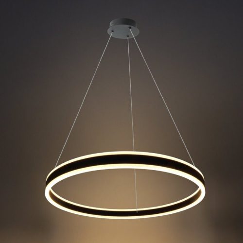 LED-es függőlámpa meleg fehér fekete 36W Ø60cm