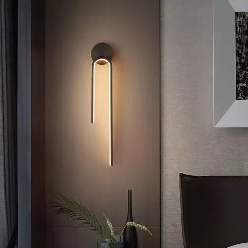 Modern LED fali lámpa fekete színben – 55 cm – melegfehér