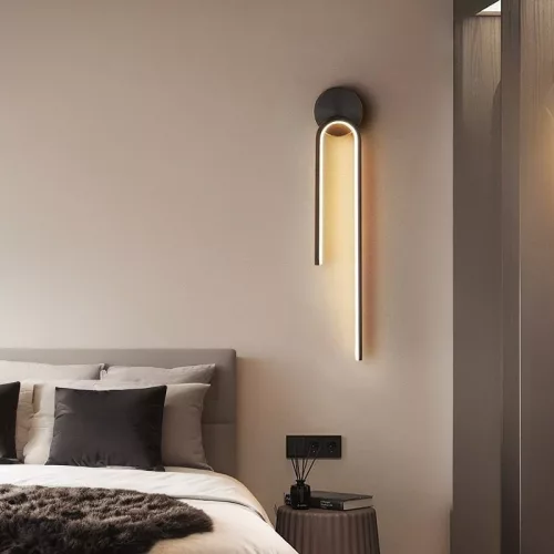 Fekete LED dizájn fali lámpa 55 cm – meleg fehér fény – modern stílus