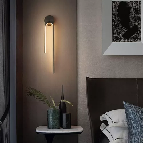Fekete LED dizájn fali lámpa 55 cm – meleg fehér fény – modern stílus