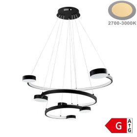 40W LED függőlámpa 3 szintes meleg fehér fekete