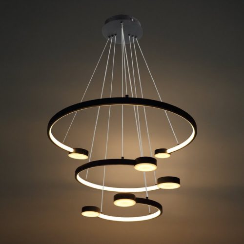 40W LED függőlámpa 3 szintes meleg fehér fekete