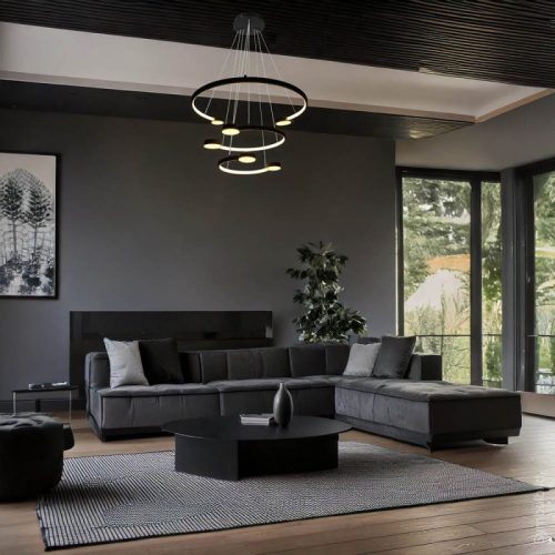 40W LED függőlámpa 3 szintes meleg fehér fekete