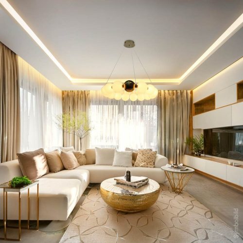 White Balls Sárgaréz Mennyezeti Függőlámpa Ø60cm 27W Meleg fehér