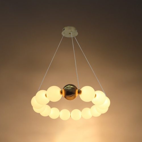 White Balls Sárgaréz Mennyezeti Függőlámpa Ø60cm 27W Meleg fehér