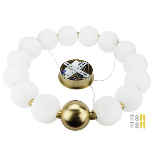 White Balls Sárgaréz Mennyezeti Függőlámpa Ø60cm 27W Meleg fehér