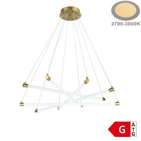 White Balls Sárgaréz Mennyezeti Függőlámpa Ø60cm 27W Meleg fehér