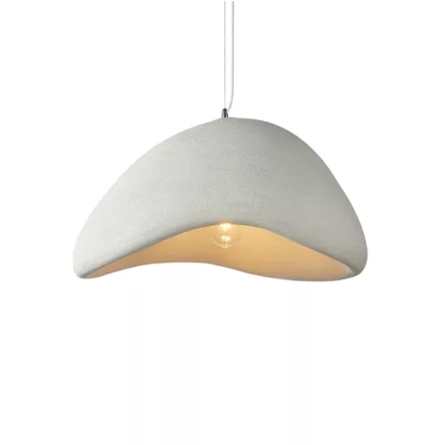 Szürke organikus kőhatású modern mennyezeti függeszték lámpa E27 foglalattal, 30cm