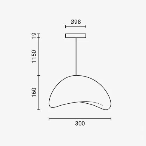 Szürke organikus kőhatású modern mennyezeti függeszték lámpa E27 foglalattal, 30cm