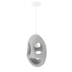 Szürke organikus kőhatású modern mennyezeti dizájn függeszték lámpa E27 foglalattal, 51cm