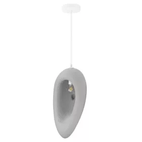 Szürke organikus kőhatású modern mennyezeti függeszték lámpa E27 foglalattal, 60cm