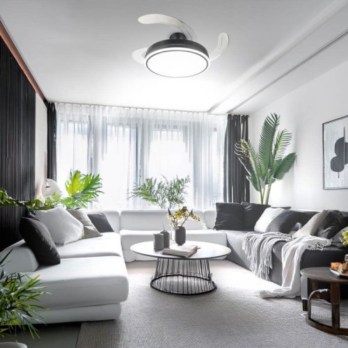 LED Mennyezeti Ventilátor Lámpa Távirányítóval 36W CCT Fekete