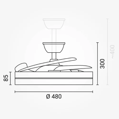 LED Mennyezeti Ventilátor Lámpa Távirányítóval 36W CCT Fehér