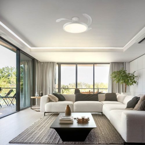 LED Slim Mennyezeti Ventilátor Lámpa Távirányítóval 36W CCT Fehér