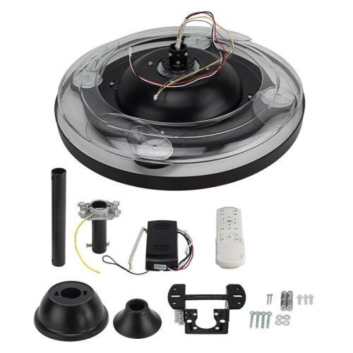 LED Slim Mennyezeti Ventilátor Lámpa Távirányítóval 36W CCT Fekete