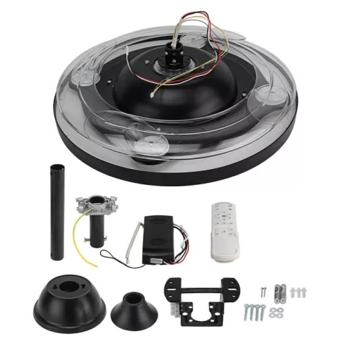 LED Slim Mennyezeti Ventilátor Lámpa Távirányítóval 36W CCT Fekete