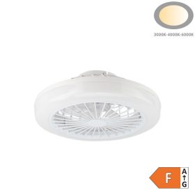 CCT LED ventilátoros lámpa távirányítóval 36W 48cm - Fekete