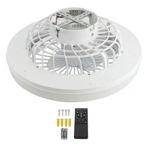 CCT LED ventilátoros lámpa távirányítóval 36W 48cm - Fekete