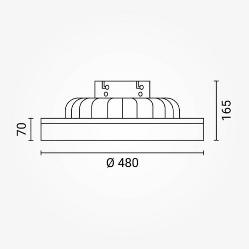 CCT LED ventilátoros lámpa távirányítóval 36W 48cm - Fekete