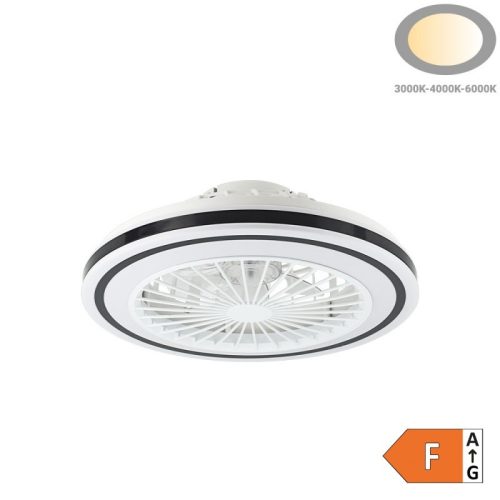 CCT LED ventilátoros lámpa távirányítóval 36W 48cm - Fekete