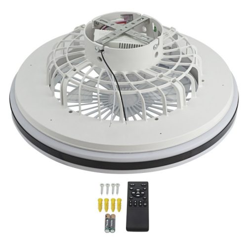 CCT LED ventilátoros lámpa távirányítóval 36W 48cm - Fekete