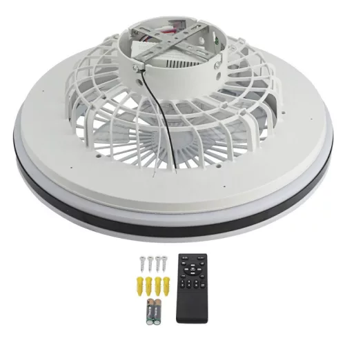 CCT LED ventilátoros lámpa távirányítóval 36W 48cm - Fekete