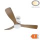 Fehér/Fa mennyezeti ventilátor lámpa II távirányítóval 18W CCT