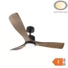 Fekete/Fa mennyezeti ventilátor lámpa távirányítóval 18W CCT