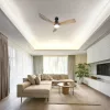 Fekete/Fa mennyezeti ventilátor lámpa távirányítóval 18W CCT