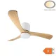 Fehér/Fa ventilátoros mennyezeti lámpa távirányítóval 18W CCT