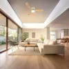 Fehér/Fa ventilátoros mennyezeti lámpa távirányítóval 18W CCT