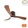 Fekete fa ventilátoros mennyezeti lámpa – LED világítással és távirányítóval