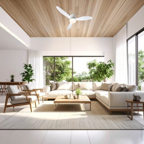 Fekete ventilátoros mennyezeti lámpa távirányítóval 18W CCT