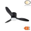 Fekete ventilátoros mennyezeti lámpa távirányítóval 18W CCT