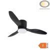Fekete ventilátoros mennyezeti lámpa távirányítóval 18W CCT