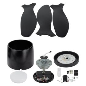   Fekete ventilátoros mennyezeti lámpa távirányítóval 18W CCT