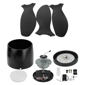   Fekete ventilátoros mennyezeti lámpa távirányítóval 18W CCT
