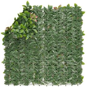   Nortene Vertical Red Lauro műanyag zöldfal vörös babérlevelekkel (100x100 cm)