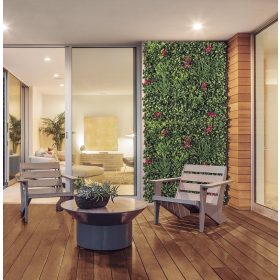   Nortene Vertical Villa műanyag növényfal piros virágokkal (100x100 cm)