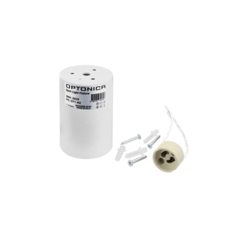 GU10 Spotlámpa Keret, Henger, Fehér, Alumínium