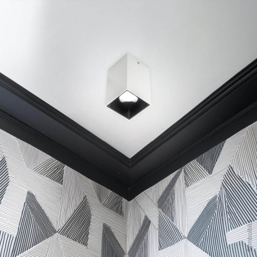 GU10 Spotlámpa Keret, Hasáb, Fehér/Fekete Belső Alumínium