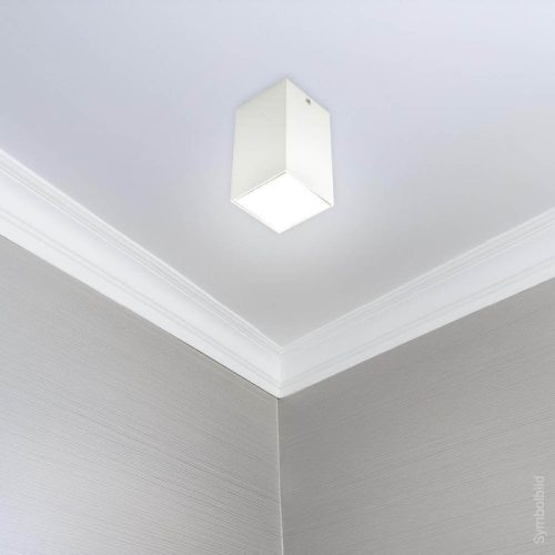 GU10 Spotlámpa Keret, Hasáb, Fehér/Fehér Belső Alumínium