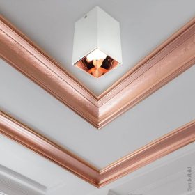   GU10 Spotlámpa Keret, Hasáb, Fehér/Bronz Belső Alumínium