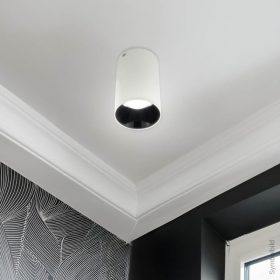   GU10 Spotlámpa Keret, Henger, Fehér/Fekete Belső Alumínium