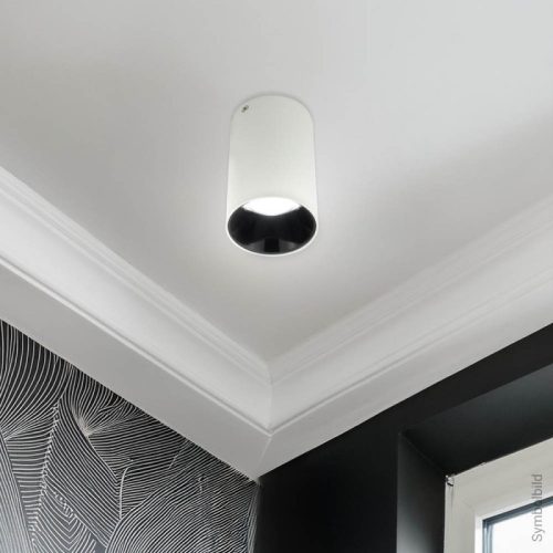 GU10 Spotlámpa Keret, Henger, Fehér/Fekete Belső Alumínium