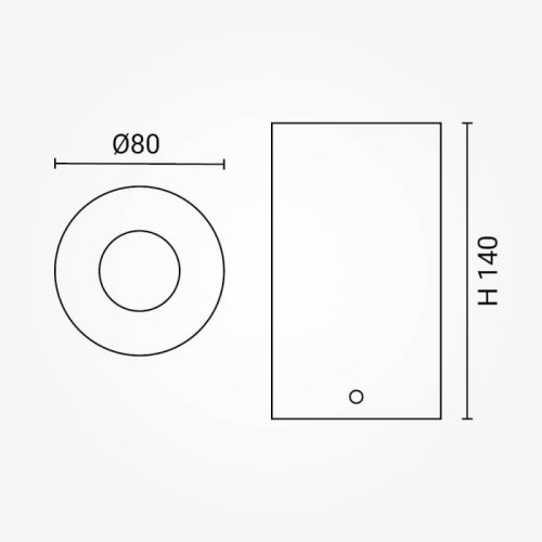 GU10 Spotlámpa Keret, Henger, Fehér/Fekete Belső Alumínium