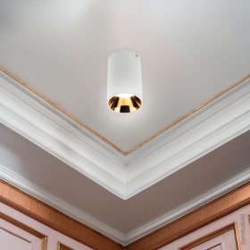   GU10 Spotlámpa Keret, Henger, Fehér/Bronz Belső Alumínium